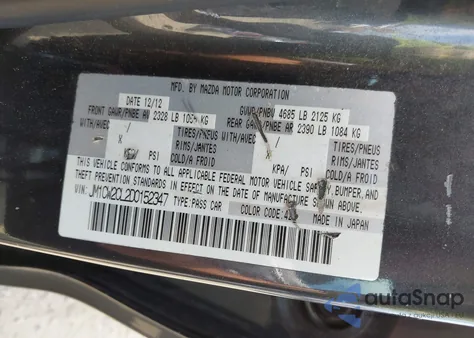 2013 Mazda Mazda5 Touring z USA, uszkodzony, nr VIN JM1CW2CL2D0152347